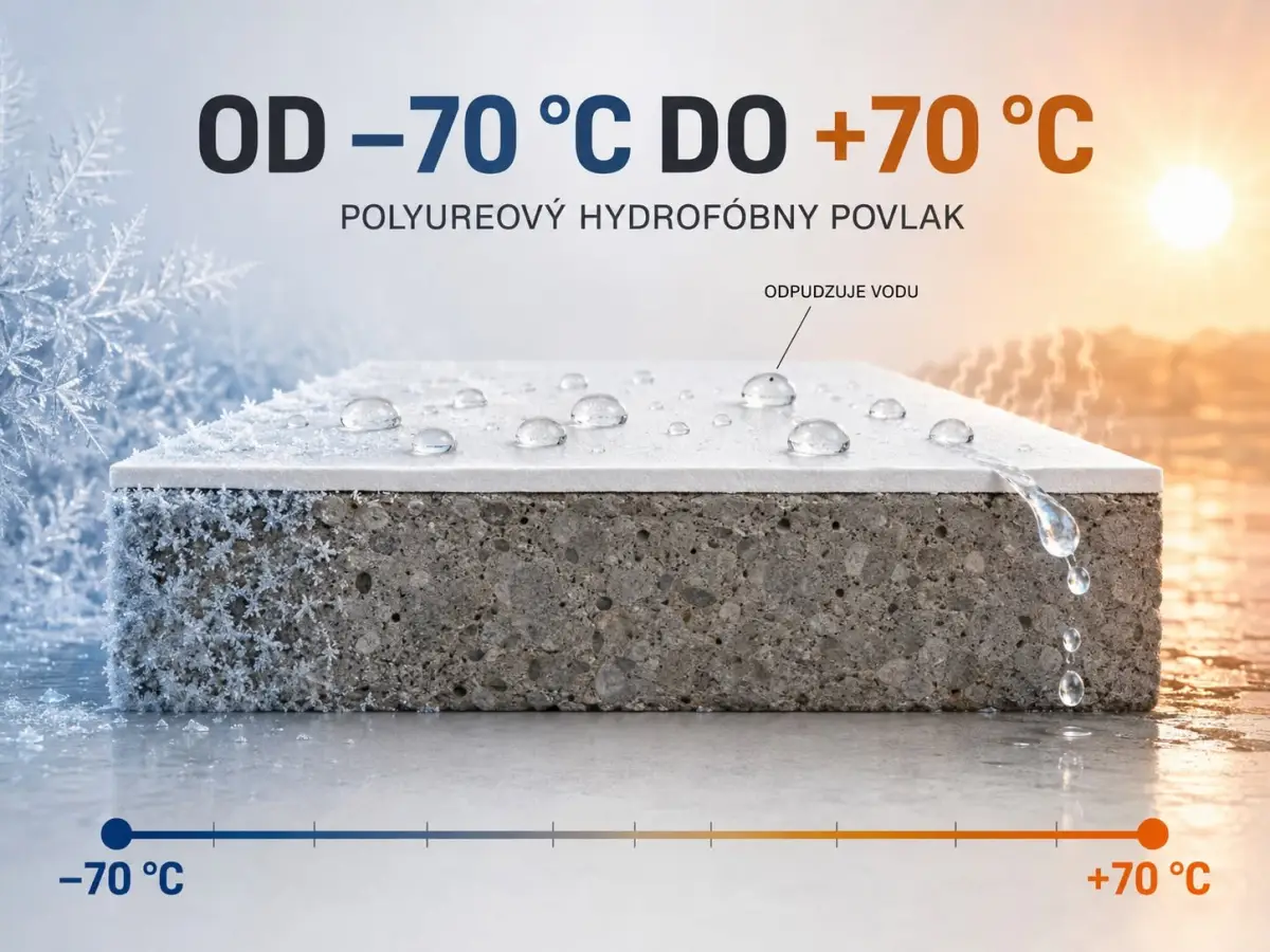 NOVÝ POLYUREOVÝ HYDROFÓBNY POVLAK CHRÁNI BETÓN OD −70 °C DO +70 °C